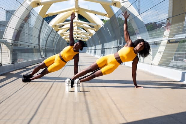 two women working out