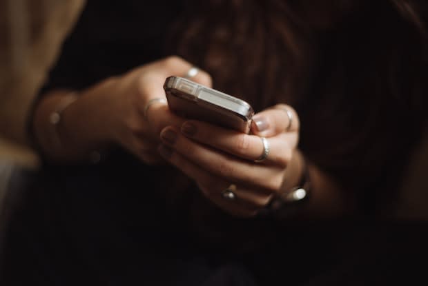 a woman on her phone