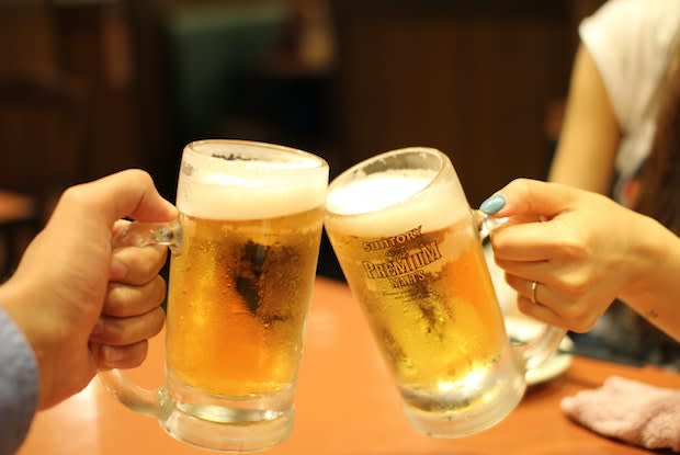 two glasses of beer