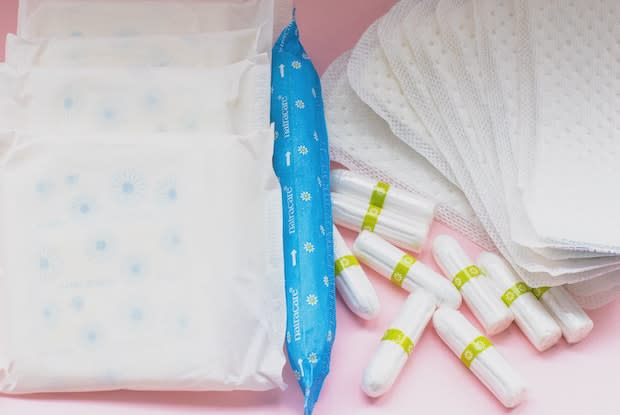 tampons and menstrual pads