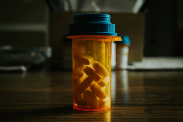 an orange pill bottle