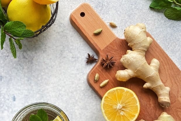 ginger on a cutting board