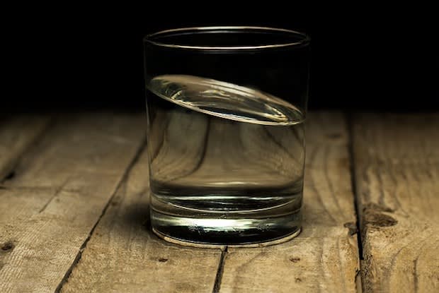 a glass of water