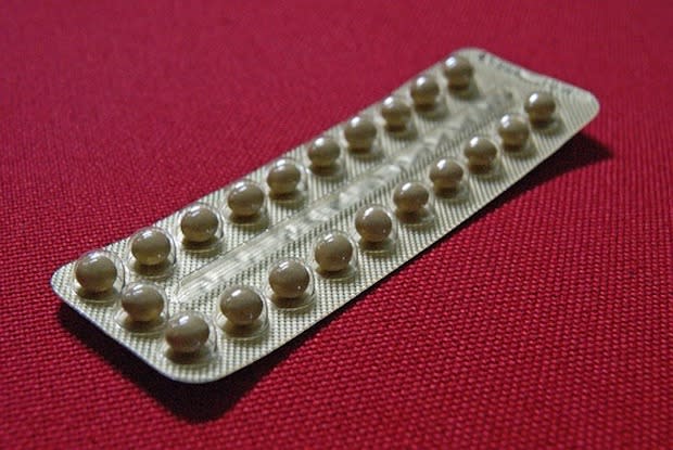 a foil packet of birth control