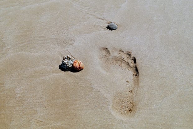 a footstep in sand