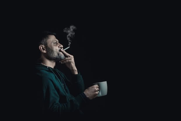 a man smoking