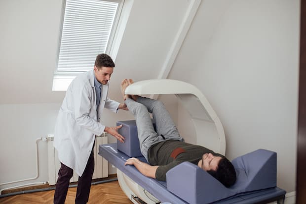 a doctor doing a scan