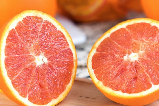 a sliced grapefruit