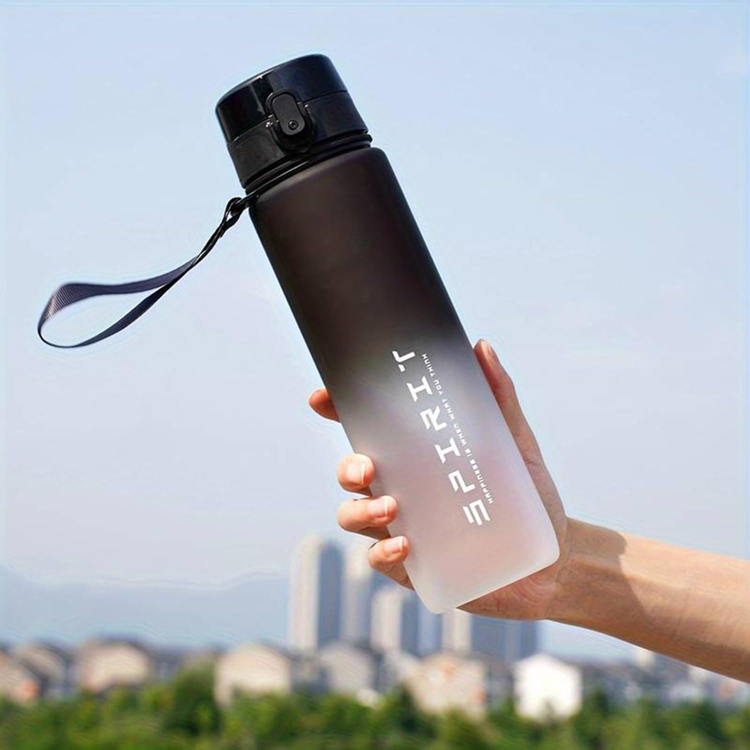 HSR Portable Leakproof Bpa Free Plastic Motivational Water Bottle