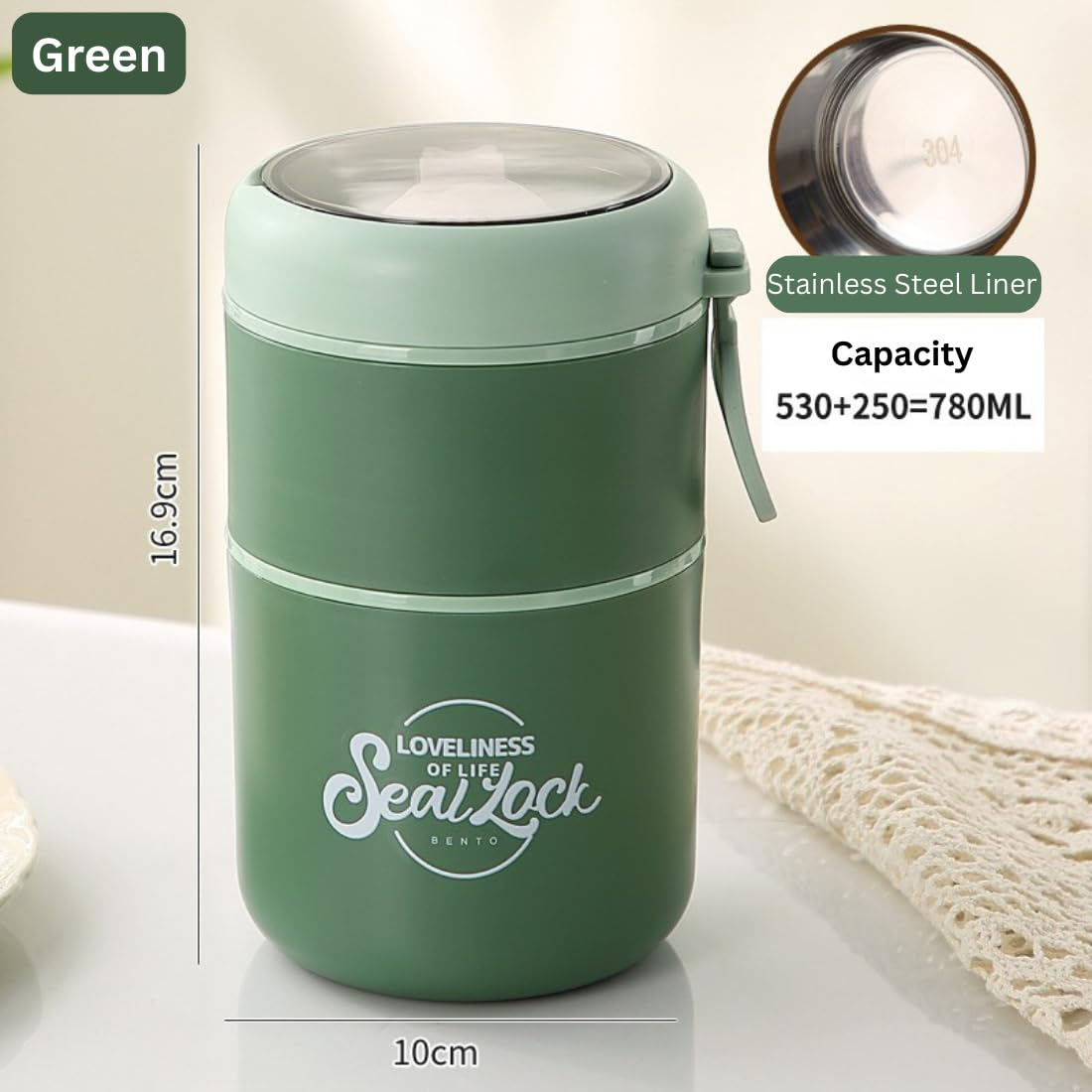 780ml Stainless Steel Lunch Pot