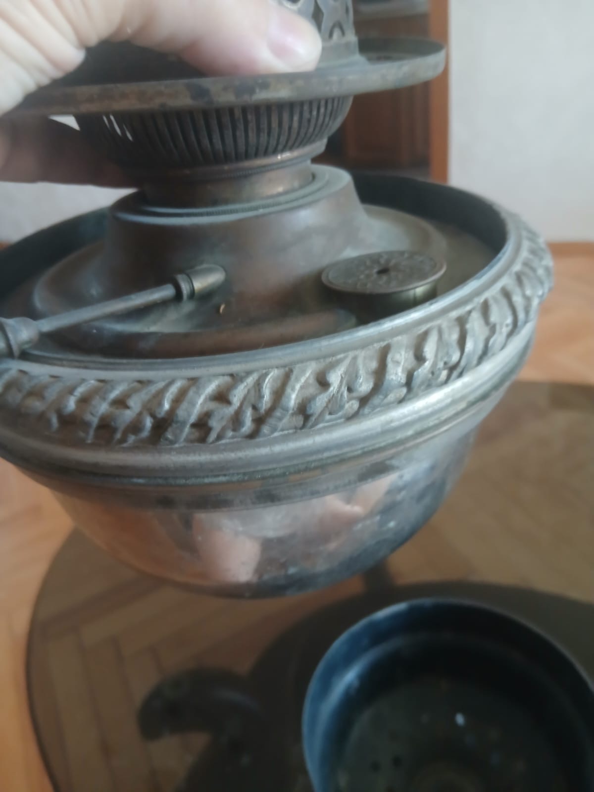 19-cu əsrə aid antikvar lampa - Şəkil 7