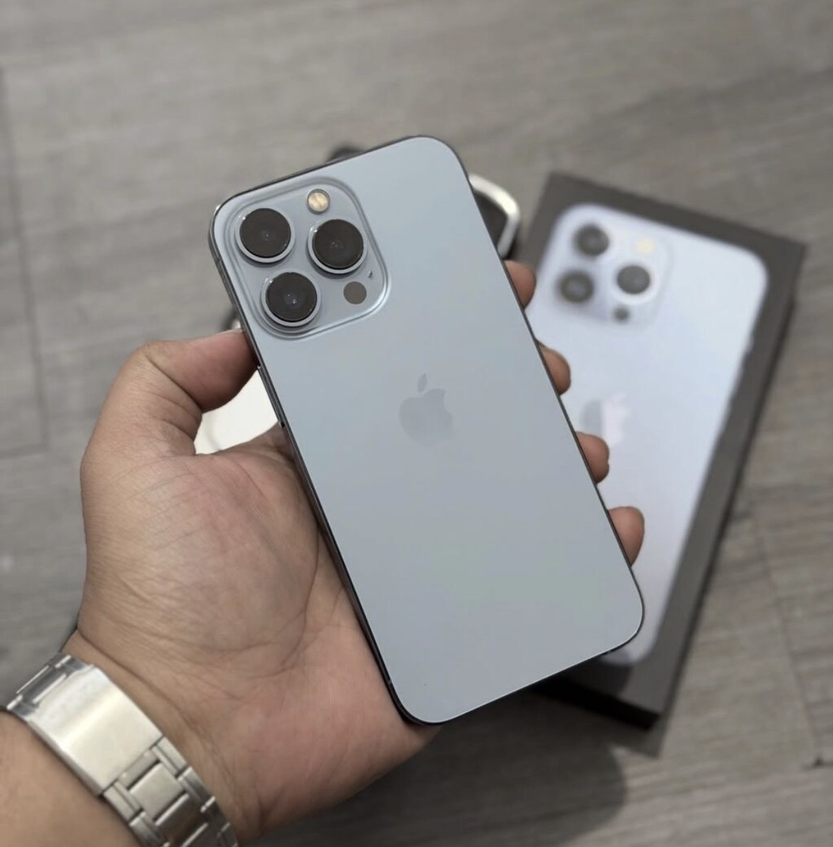 IPhone 13 Pro, 128 GB, Sierra Blue, Zəmanət, Simsiz şarj, Face ID