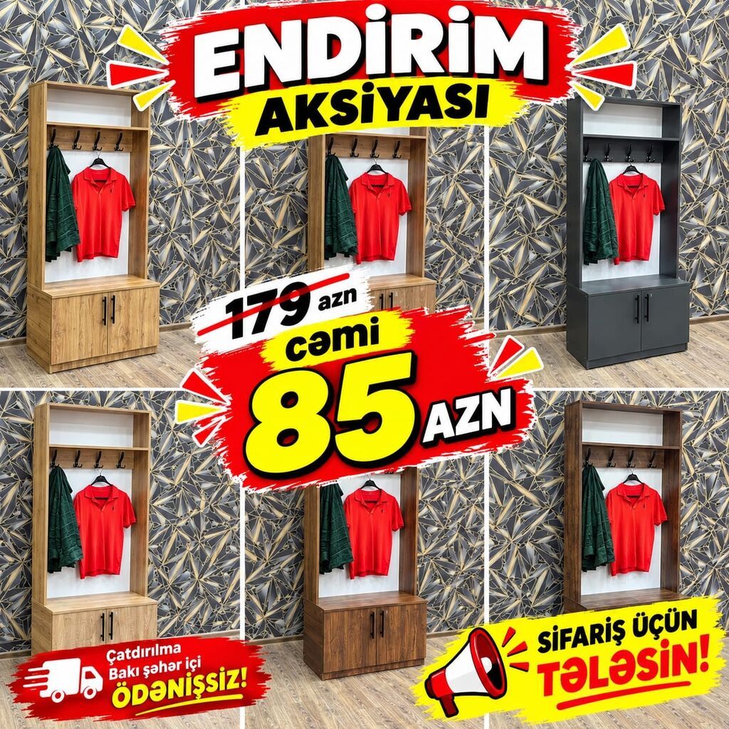Dəhliz üçün askılı şkaf/ankar. - Ölçü: təxmini orta hündürlüklü modul