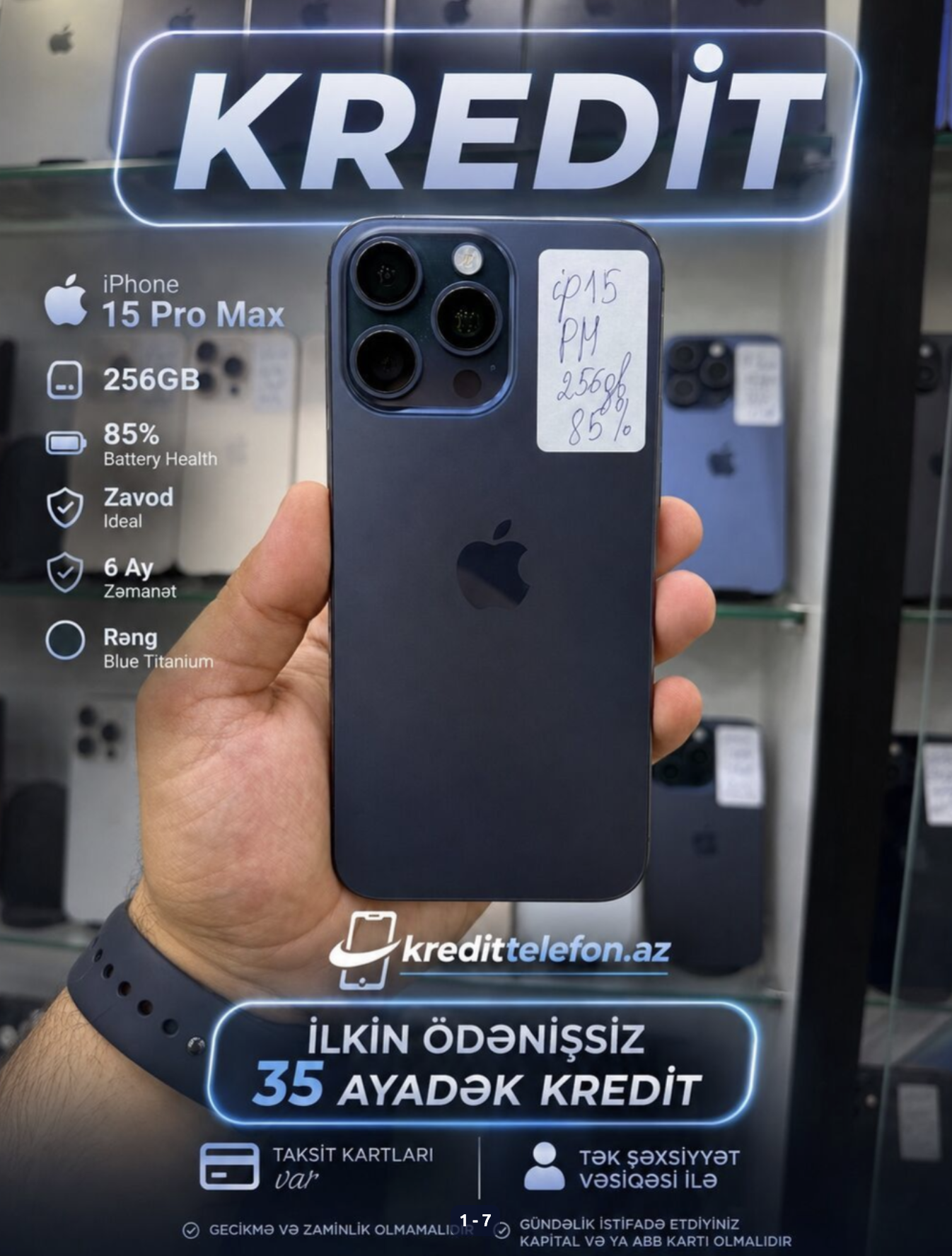 IPhone 15 Pro Max, 256 GB, Blue Titanium
