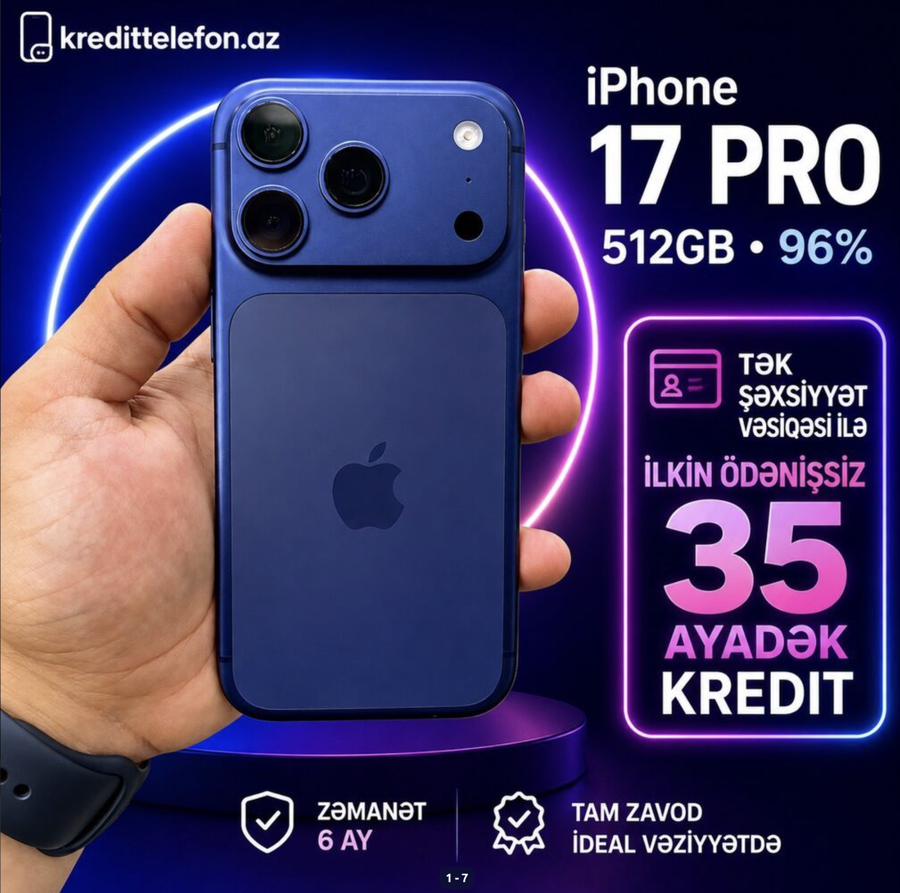 IPhone 17 Pro, 512 GB, Göy