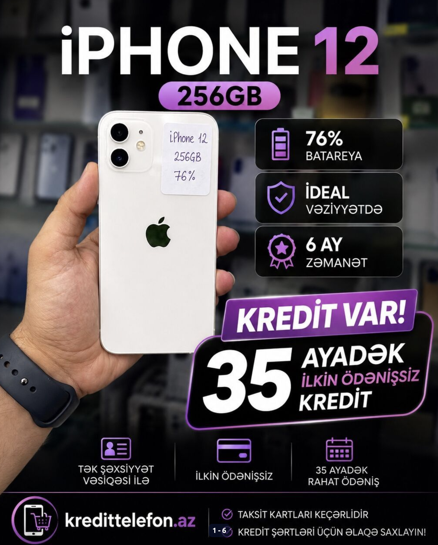 IPhone 12, 256 GB, Ağ