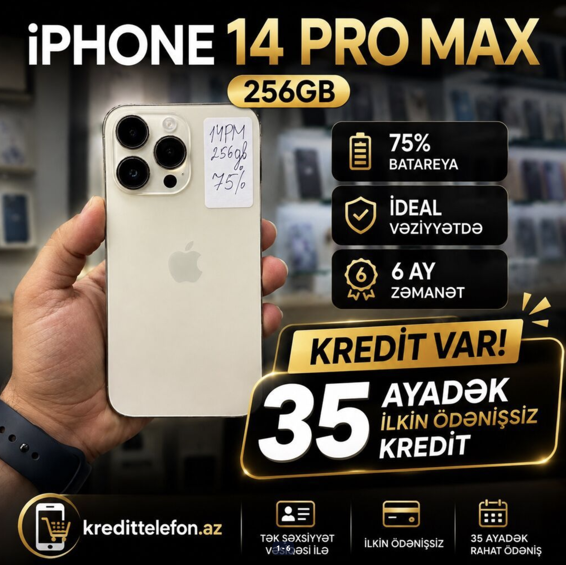 IPhone 14 Pro Max, 256 GB, Qızılı