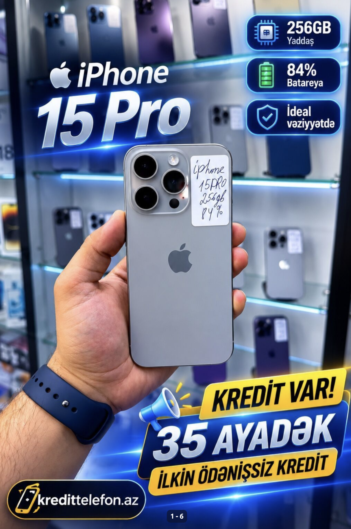 IPhone 15 Pro, 256 GB, Natural Titanium