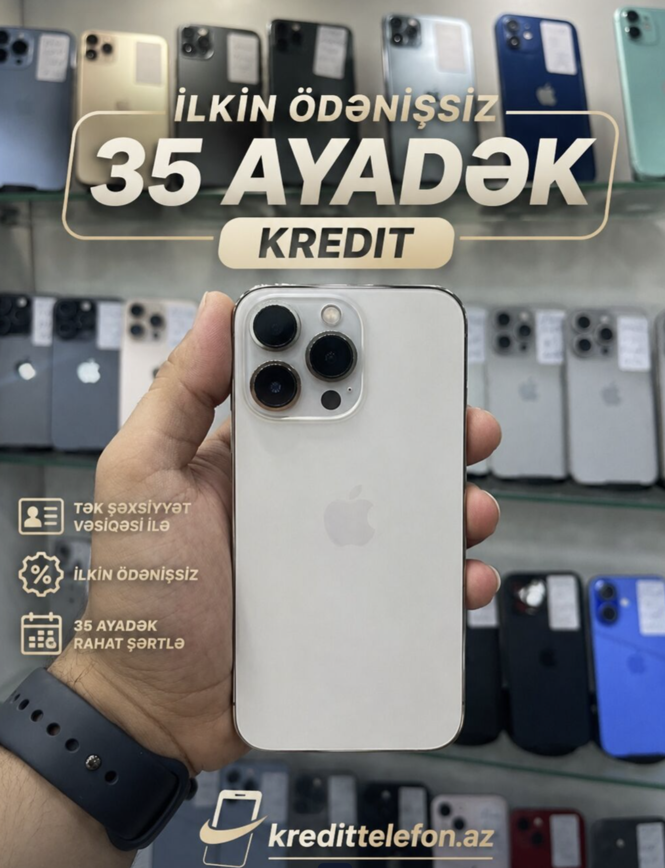 IPhone 13 Pro, 128 GB, Qızılı, Zəmanət, Kredit, Simsiz şarj