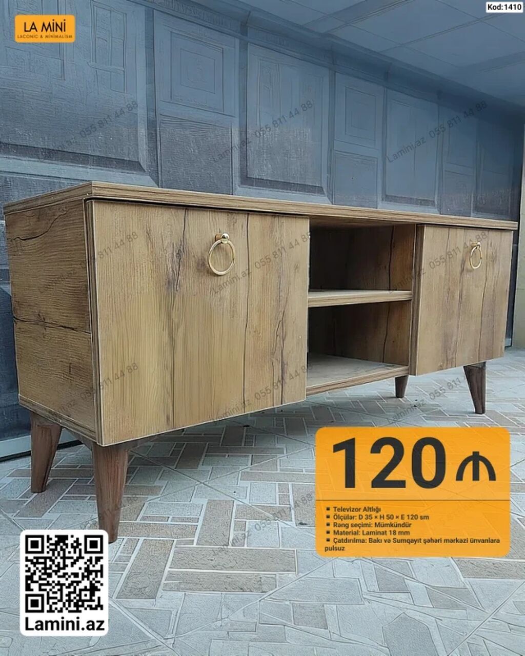 Televizor altlığı - Ölçülər: D 35 × H 50 × E 120 sm - Rəng seçimi