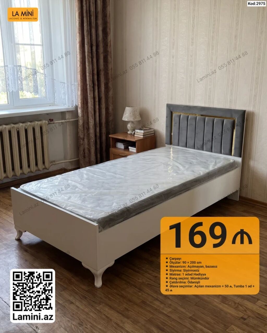 Çarpayı – La Mini - Ölçü: 90 x 200 sm - Mexanizm: Açılmayan, bazasız
