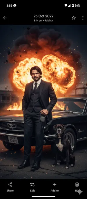 A man in 40s wearing a suit like john wick style