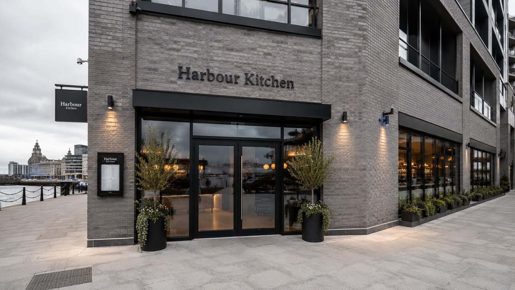 Harbour Kitchen front view and outdoor approach