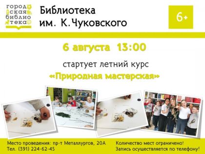 Летние поделки в 'Природной мастерской' библиотеки Чуковского