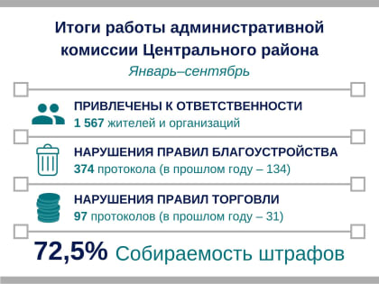 ​Жителей Центрального района стали в три раза чаще штрафовать за нарушение правил благоустройства