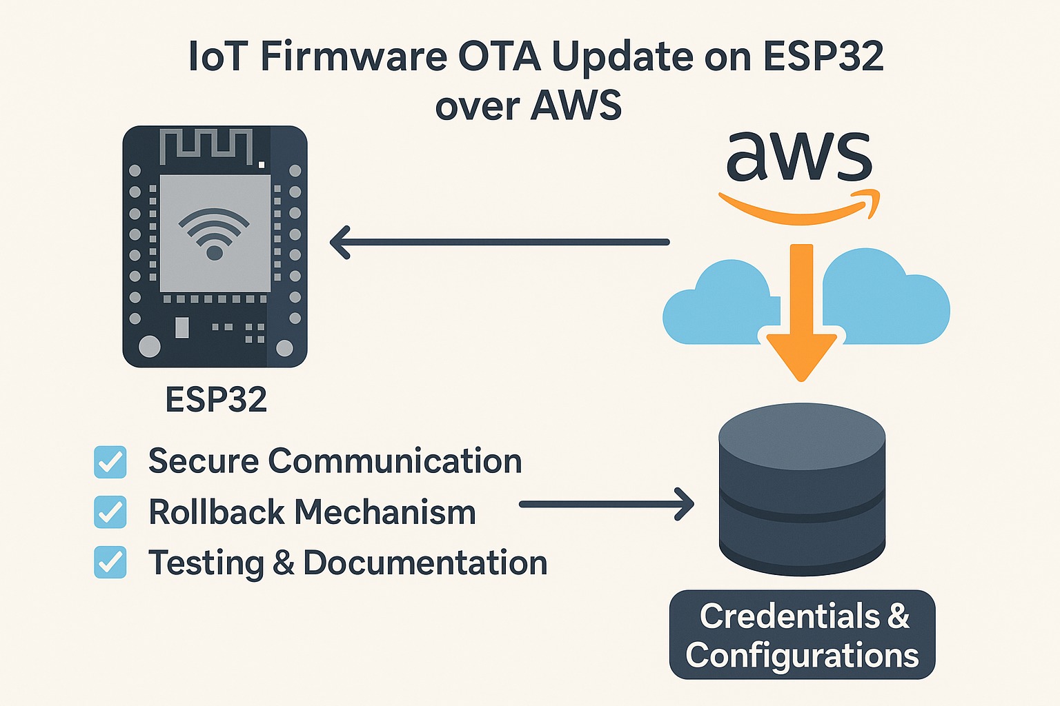 IOT Firmware OTA update on ESP32 over AWS