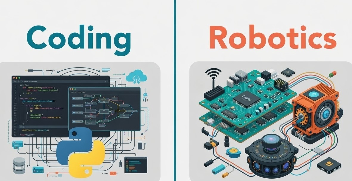 Comparison Table: Coding vs. Robotics for Beginners - StepSTEM Blogs
