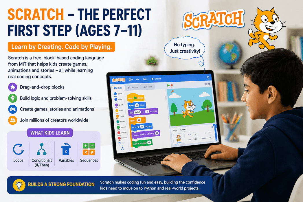 Scratch - The Perfect First Step for Ages 7–11 - StepSTEM Blogs