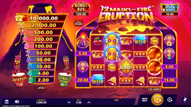 12 Masks of Fire Eruption Prize Flow