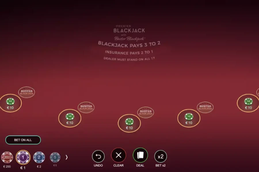 Premier Blackjack with Buster Blackjack
