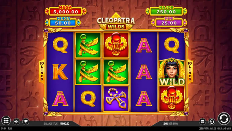 cleopatra wilds hold and win gameplay image
