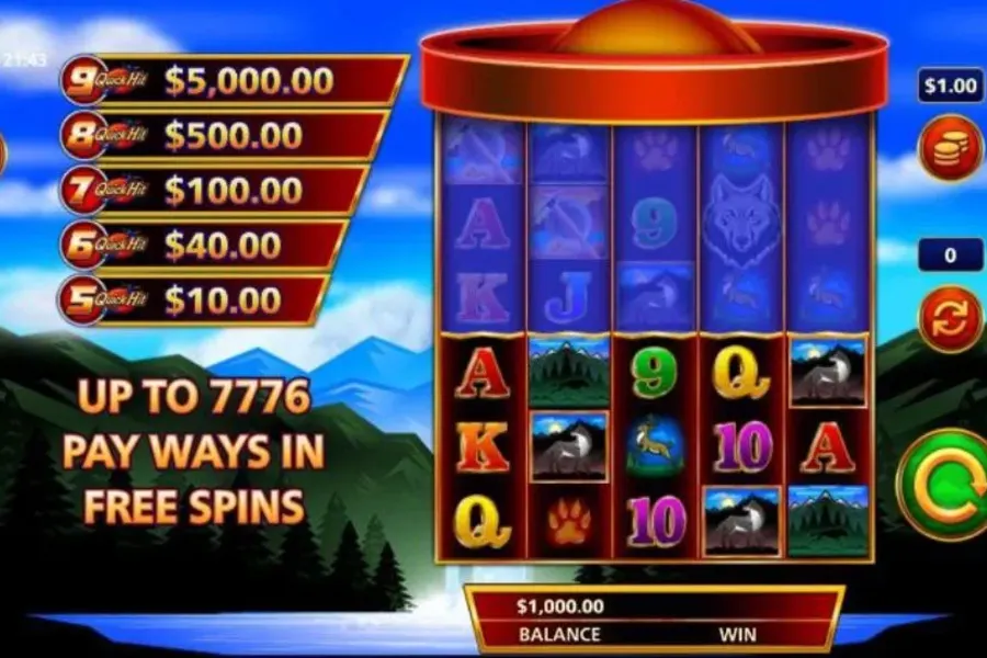 Quick Hit Ultra Pays Wolf Mountain