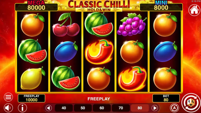 classic chilli hold and win gameplay image