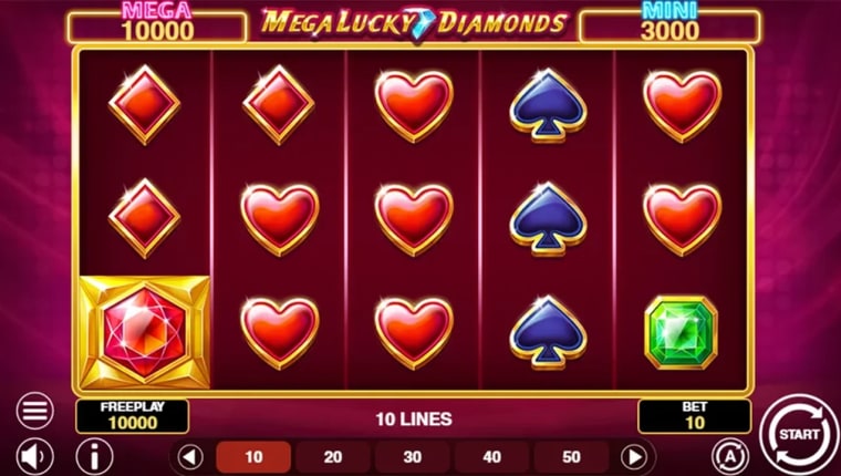 mega lucky diamonds gameplay image