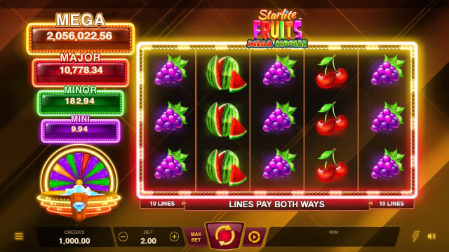 Starlite Fruits Mega Moolah