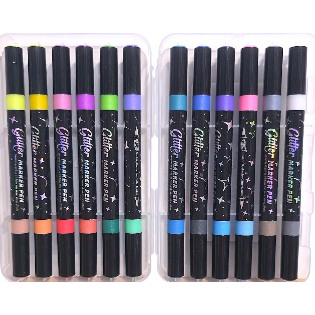 Marcadores con Glitter x12