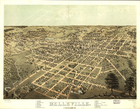 Lithographic map of Belleville