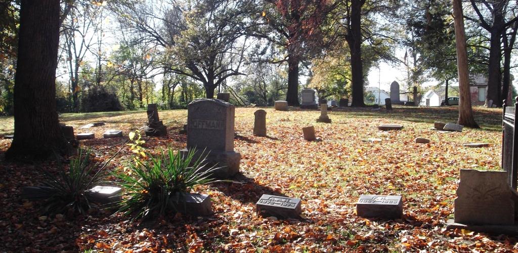Wide shot of the cemetery