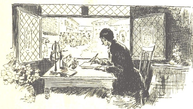 Man Writing, Stock Image, 1895