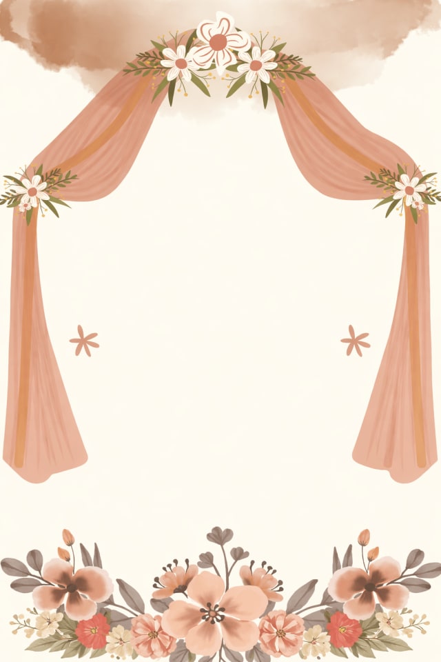 Blush Curtain Save The Date Invitation template preview