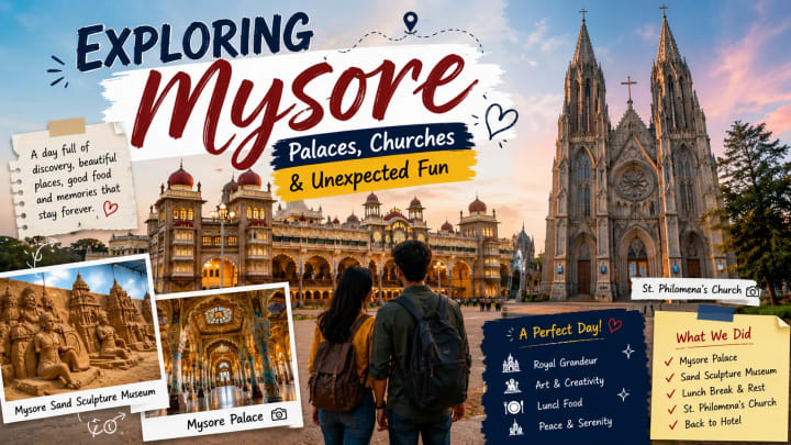 Mysore Palace visit followed by St. Philomena's Church on a tired but happy day trip
