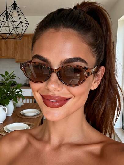 Unisex Retro Cat Eye Oval Fashion Glasses