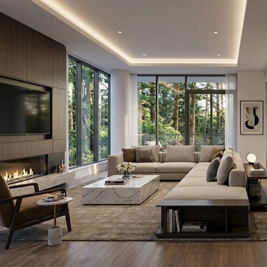 3D rendered interior for real estate marketing