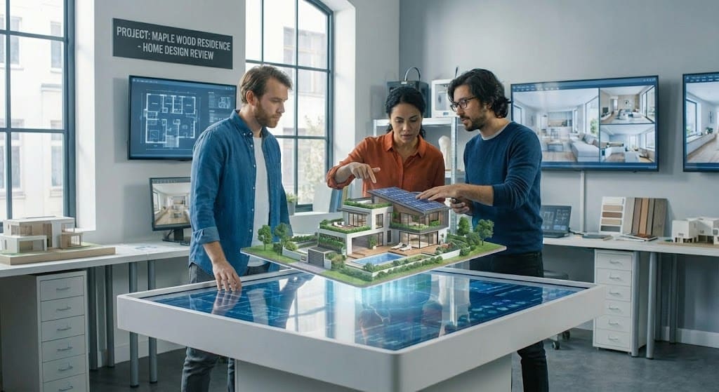 Collaboration in 3D architectural design.