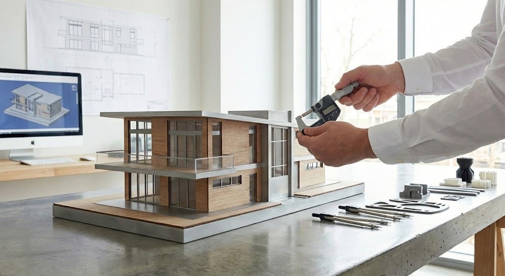 Precision engineering in architectural 3D modeling.