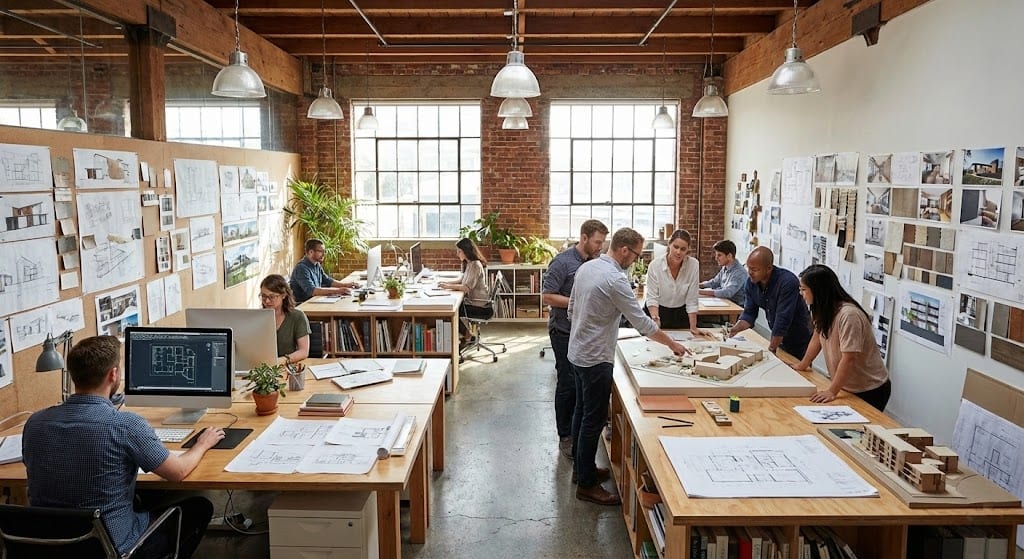 Architectural design studio workspace